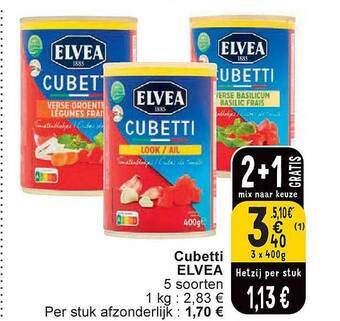 Cora Cubetti elvea aanbieding