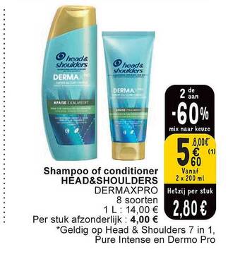 Cora Shampoo of conditioner head&shoulders aanbieding