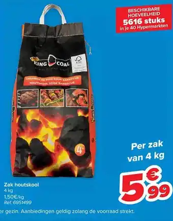 Carrefour Zak houtskool aanbieding