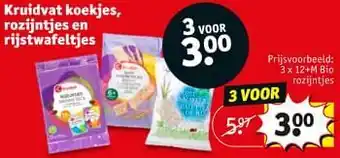 Kruidvat 12+m bio rozijntjes aanbieding