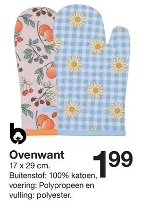 Zeeman Ovenwant 17 x 29 cm. aanbieding