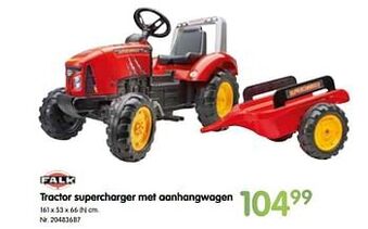 Tractor supercharger met aanhangwagen