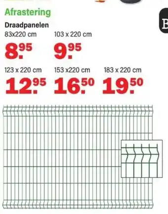 Afrastering Draadpanelen 83 x 220cm