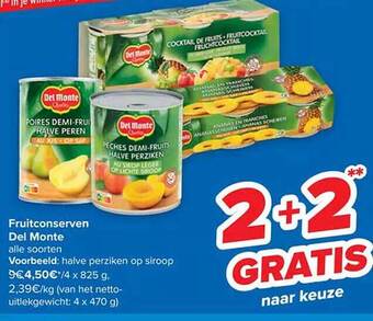 Carrefour Fruitconserven del monte aanbieding