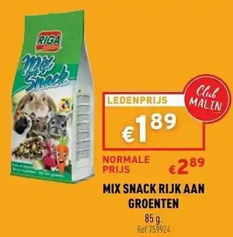 Mix snack rijk aan groenten