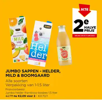 Jumbo Jumbo Sappen - Helder , Mild & Boomgaard Alle Soorten Verpakking van 1-1.5liter aanbieding