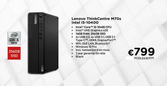 CompuDeals Lenovo ThinkCentre M70s Intel i5-10400 aanbieding