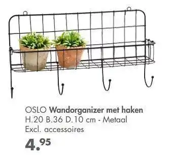 Oslo wandorganizer met haken