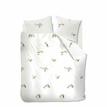 Leen Bakker Marjolein Bastin dekbedovertrek Birdie - wit/bruin - 240x200/220 cm - Leen Bakker aanbieding