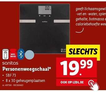 Lidl Sanitas personenweegschaal aanbieding
