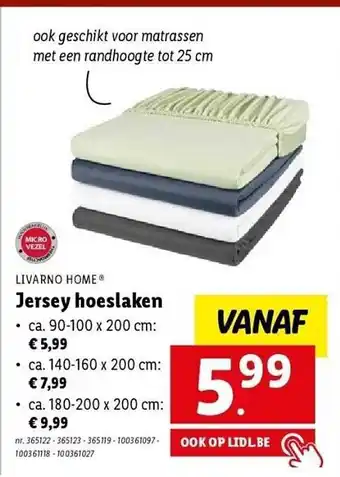 Lidl Jersey hoeslaken livarno home aanbieding