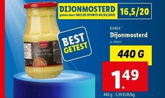 Lidl Kania dijonmosterd aanbieding