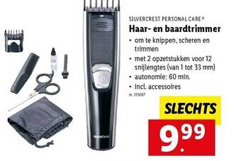 Lidl Silvercrest personal care haar en baardtrimmer aanbieding