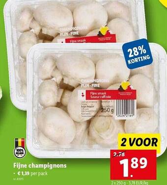 Lidl Fijne champignons aanbieding