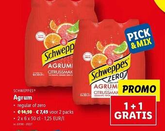 Lidl Schweppes agrum aanbieding