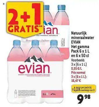 Natuurlijk mineraalwater evian