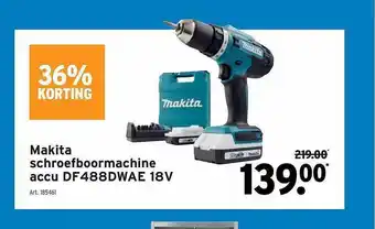 GAMMA Makita schroefboormachine accu aanbieding