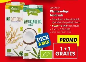 Lidl Vemondo plantaardige biodrank aanbieding