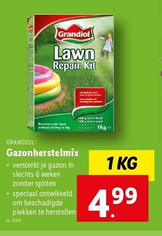 Grandiol gazonherstelmix promotie bij Lidl