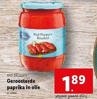 Lidl Geroosterde paprika in olie aanbieding