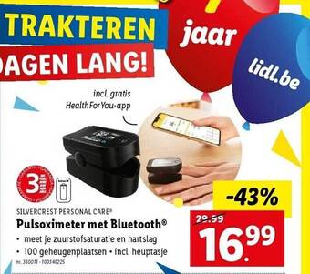 Lidl Pulsoximeter met bluetooth aanbieding