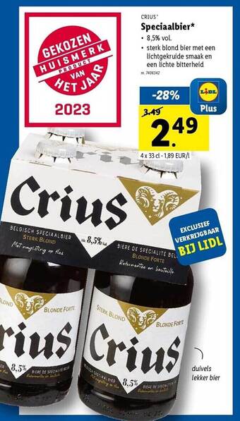 Lidl Crius speciaalbier aanbieding