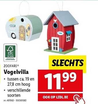 Lidl Zoofari vogelvilla aanbieding