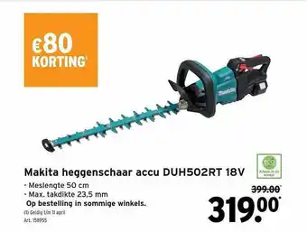 GAMMA Makita heggenschaar accu aanbieding