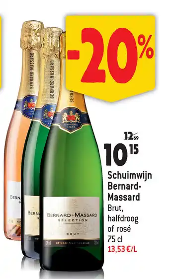 Bernard-Massard schuimwijn brut, halfdroog of rose 75 cl