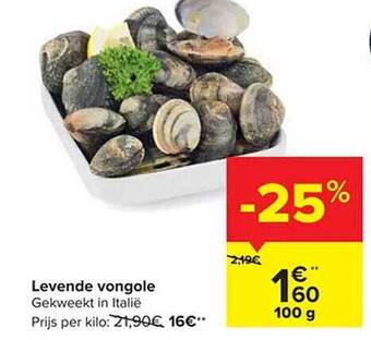 Carrefour Levende vongole aanbieding