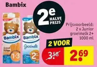 Kruidvat Bambix junior groeimelk 2+ aanbieding