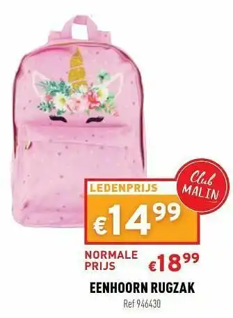 Trafic Eenhoorn rugzak aanbieding