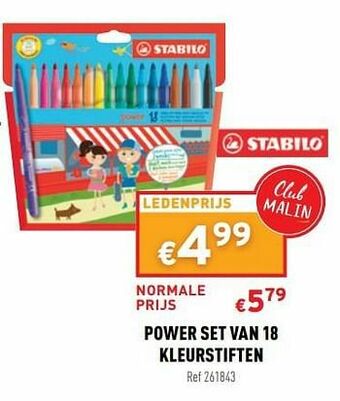 Power set van 18 kleurstiften