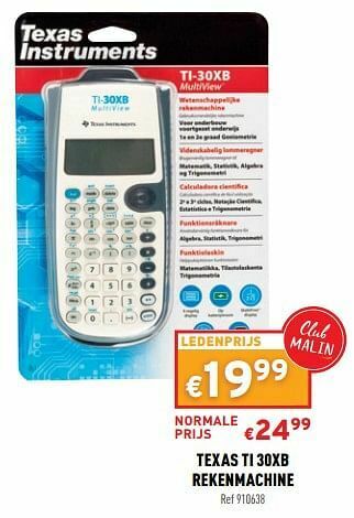 Trafic Texas ti 30xb rekenmachine aanbieding