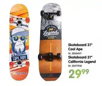 Skateboard 31`` cool ape