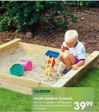 Houten zandbak duosand