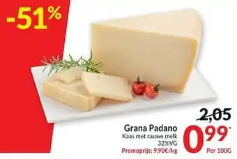Intermarché Grana padano kaas met rauwe melk 100g aanbieding