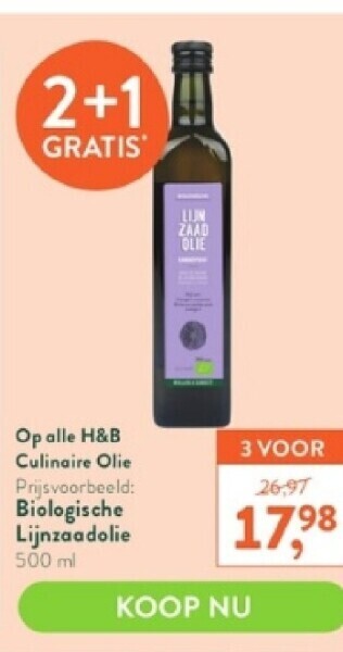Holland & Barrett Biologische lijnzaadolie 500 ml aanbieding