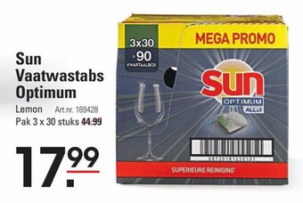 Sun vaatwastabs optimum lemon pak 3 x 30 stuks