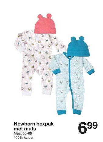 Zeeman Newborn Boxpak Met Muts aanbieding