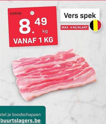 Buurtslagers Vers spek aanbieding