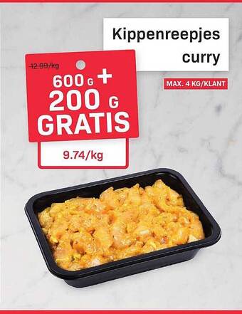 Buurtslagers Kippenreepjes curry aanbieding
