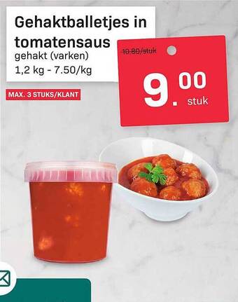 Buurtslagers Gehaktballetjes in tomatensaus aanbieding