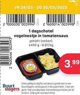 Dagschotel vogelnestje in tomatensaus