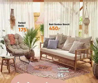 Kwantum Fauteuil malito, bank bamcoe bianchi, buitenkleed summerville aanbieding