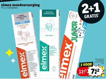 Kruidvat Elmex 3 x tandpasta junior 6-12 jaar 75 ml aanbieding