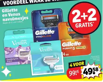 Kruidvat Gillette 4 x fusion power navulmesjes aanbieding