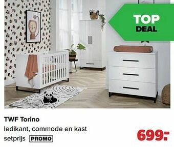 Baby-Dump Twf torino ledikant, commode en kast aanbieding