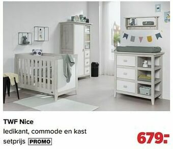 Baby-Dump Twf nice ledikant, commode en kast aanbieding