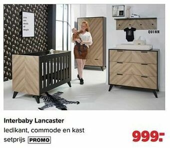 Baby-Dump Interbaby lancaster ledikant, commode en kast aanbieding